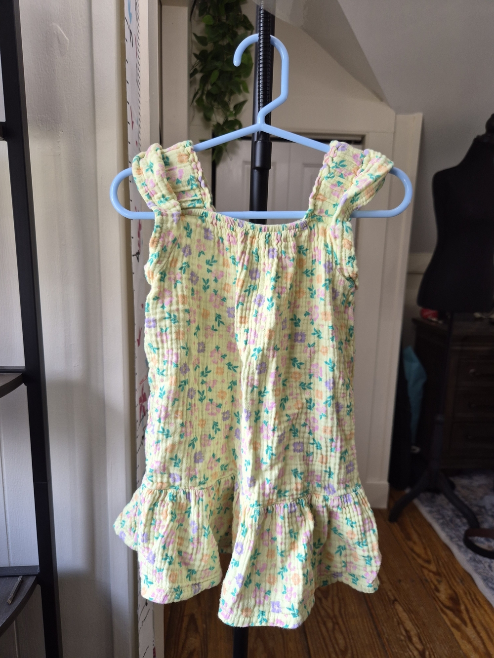 wonder nation Yellow Floral Toddler Sundress with Pastel Accents